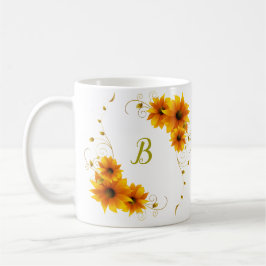 SunFlowers Monogram Kaffemugg