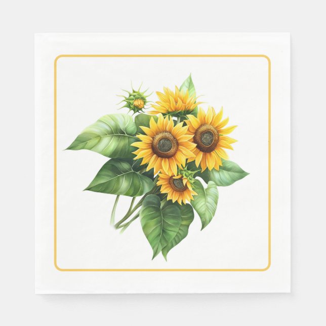 Sunflowers Paper Napkins Pappersservett (Framsidan)