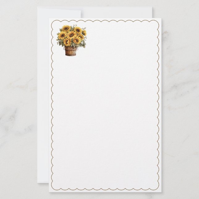Sunflowers Stationery Paper Brevpapper (Framsida)