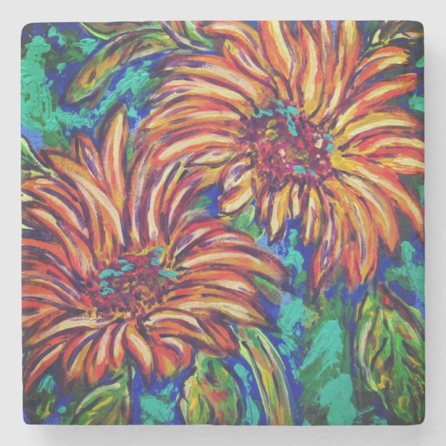 Sunflowers Stone Coaster Stenunderlägg (Framsidan)
