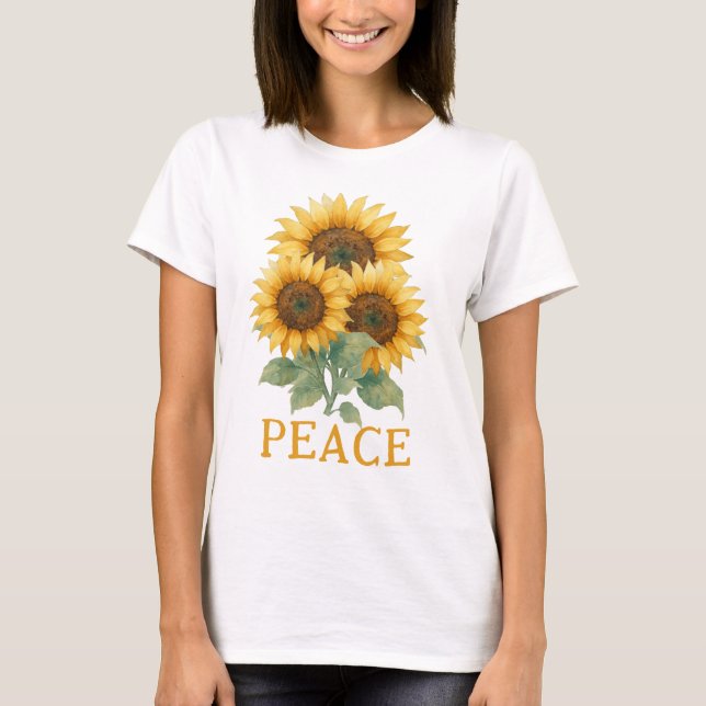 Sunflowers symbol of Peace T Shirt (Framsida)