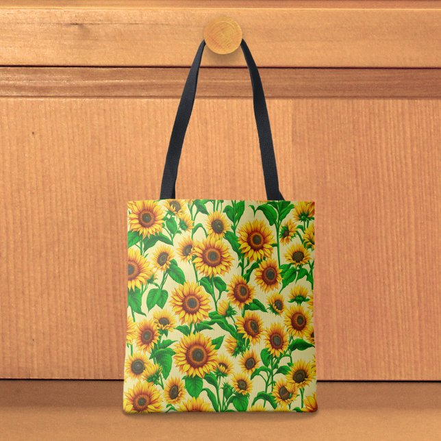 Sunflowers Tote Bag Tygkasse (Tote bag with sunflowers)