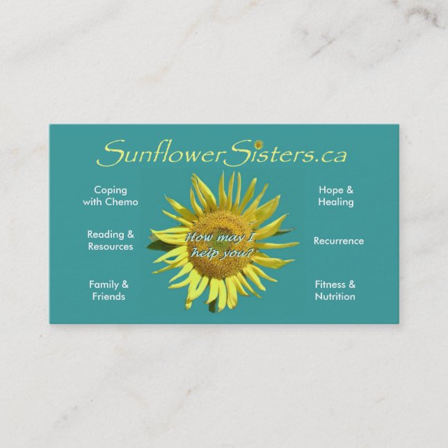 SunflowerSisters.ca-visitkort Visitkort (Framsida)