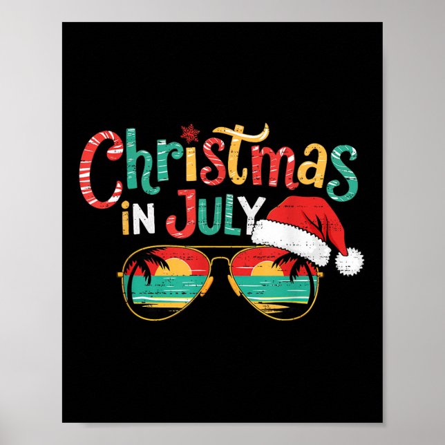 Sungande jul i juli Sommar Julafton Beach Vacati Poster (Framsidan)