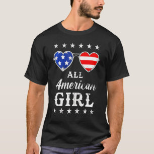 Sunglass 4 juli Patriotic All American Girl T Shirt