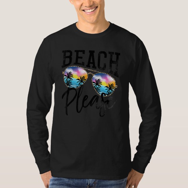 Sunglass Beach Snälla Hawaii Beach Hej Sommaren T Shirt (Framsida)