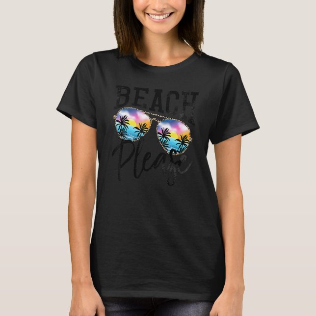 Sunglass Beach Snälla Hawaii Beach Hej Sommaren T Shirt (Framsida)
