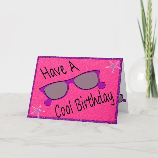 Sunglass Birthday Kort (Framsida)