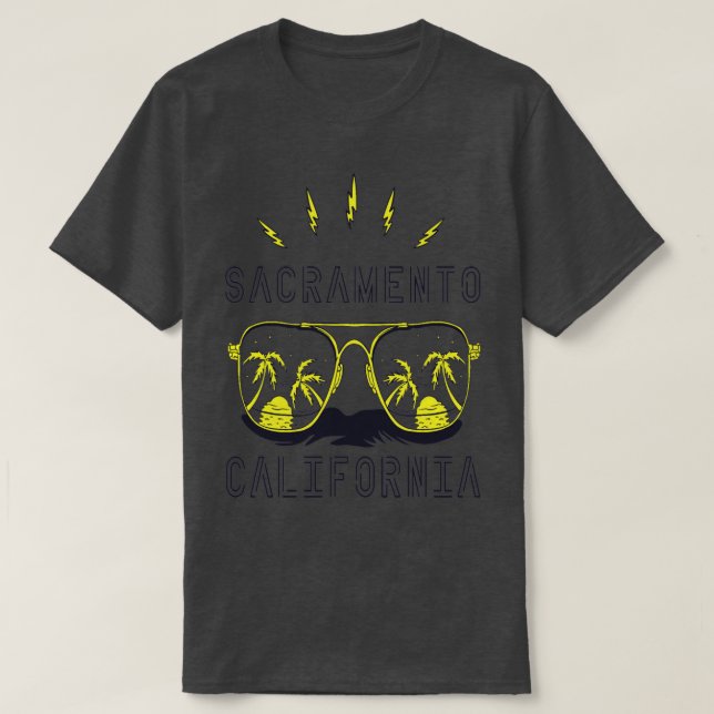 Sunglass California Sacramento Handflatan träd Bea T Shirt (Design framsida)