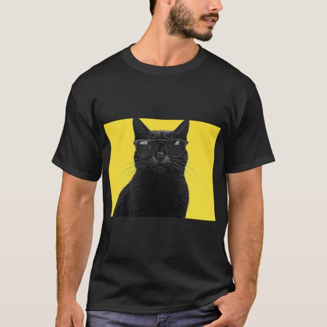 Sunglass Cat T Shirt (Framsida)