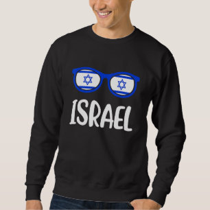 Sunglass Flagga Israel Israel-Born Jewish Lång Ärmad Tröja