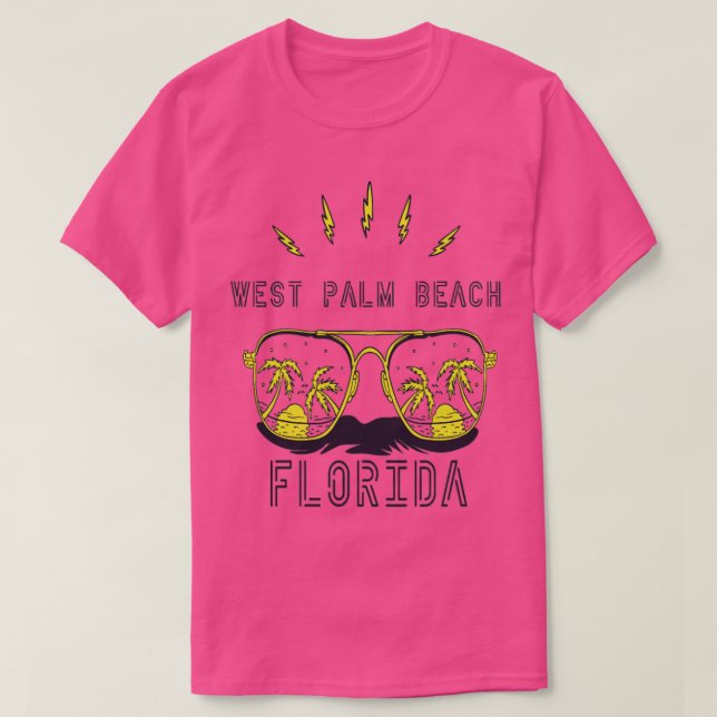 Sunglass Florida Väster Handflatan Beach Handflata T Shirt (Design framsida)