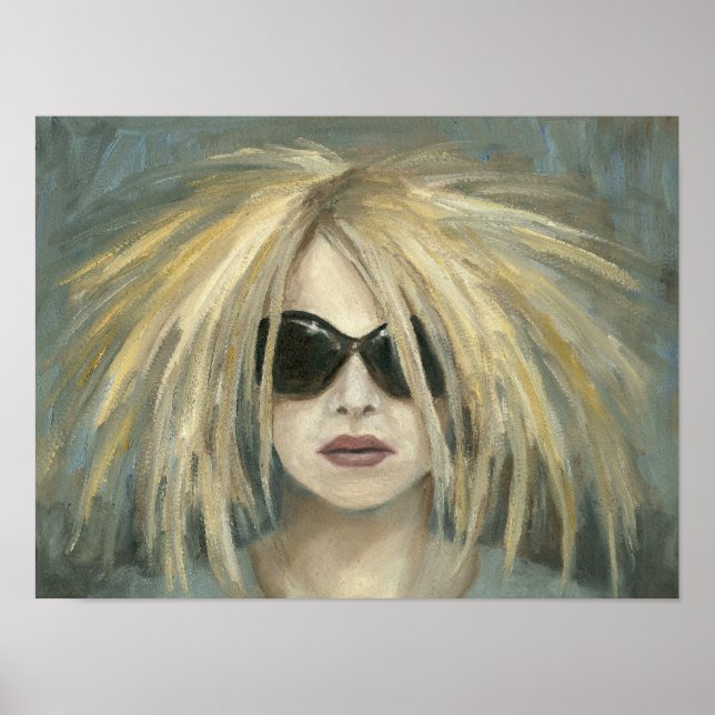 Sunglass grorl Female Porträtt Unika Artsy Poster (Framsidan)