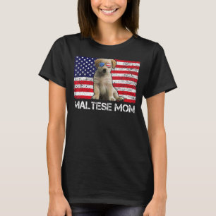 Sunglass Maltesiska Mamma Flagga Amerikanska USA H T Shirt