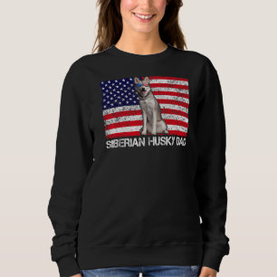 Sunglass Siberian husky Pappa Flagga Amerika Fören T Shirt