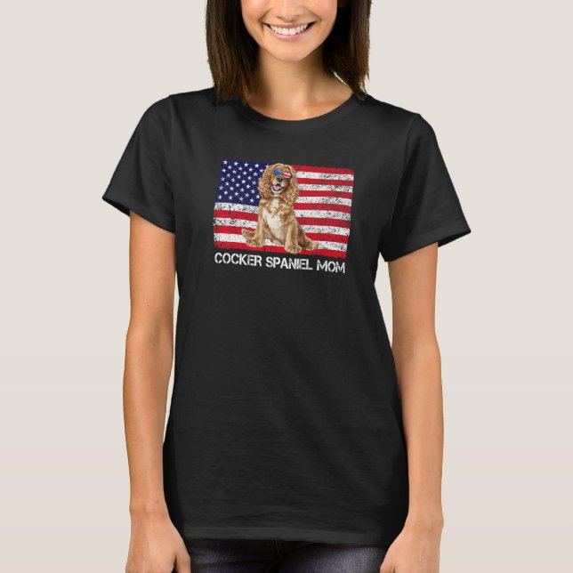Sunglasses Cocker Spain Mamma Flagga American US D T Shirt (Framsida)