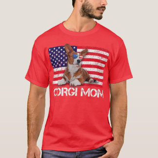 Sunglasses Corgi Mamma Flagga Amerikanska Hund äls T Shirt