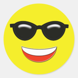 Sunglasses Emoji Runt Klistermärke