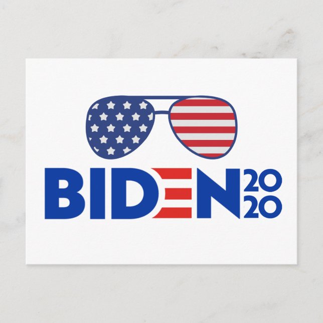 SUNGLASSES JOE BIDEN FÖR PRESIDENT 2020-VALET VYKORT (Framsida)
