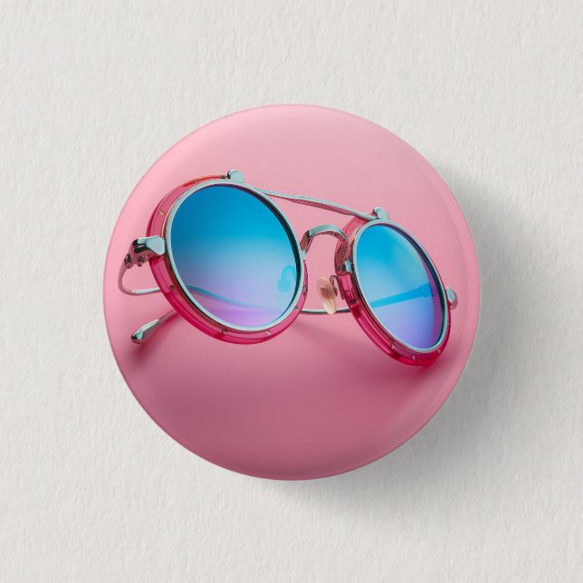 Sunglasses märke, knapp, pink, rosa cool knapp (Framsida)