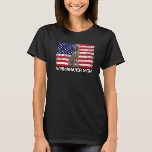 Sunglasses Weimaraner Mamma Flagga Amerika Förenta T Shirt