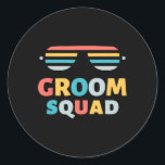 Sungles Groom Squad Joke Crew Getaway Bröllop Funn Runt Klistermärke<br><div class="desc">Sungles Groom Squad Joke Crew Getaway Bröllop Funny Party</div>