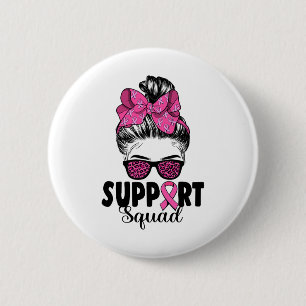 Sungles Messy Bun Support Squad Breast Cancer Knapp