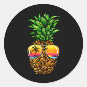 Sungles Pineapple Aloha Hawaii Luau Hawaiian Vacat Runt Klistermärke