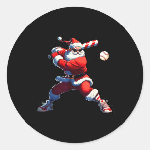 Sungles Tomte Spelar Baseboll Jul Pyjamas X Runt Klistermärke