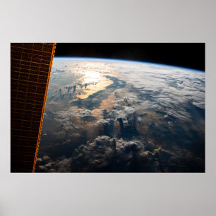 Sunglint Beams av Celebes Sea i Sydostasien Poster