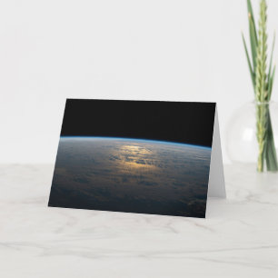 Sunglint Beams från en delvis grumlig södra Stilla Kort