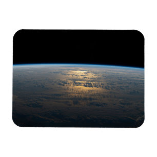 Sunglint Beams från en delvis grumlig södra Stilla Magnet