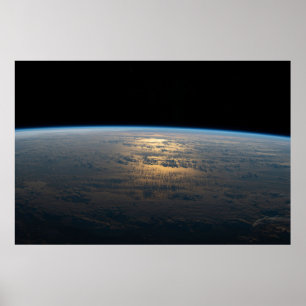 Sunglint Beams från en delvis grumlig södra Stilla Poster