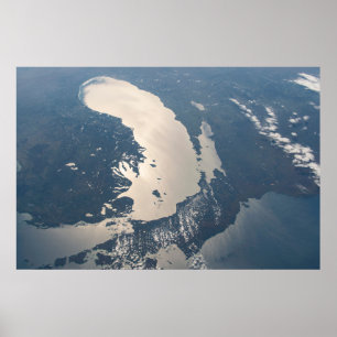 Sunglint Beams Off Sjö Michigan Poster