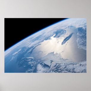 Sunglint utanför St. Lawrence Bukt i Kanada. Poster
