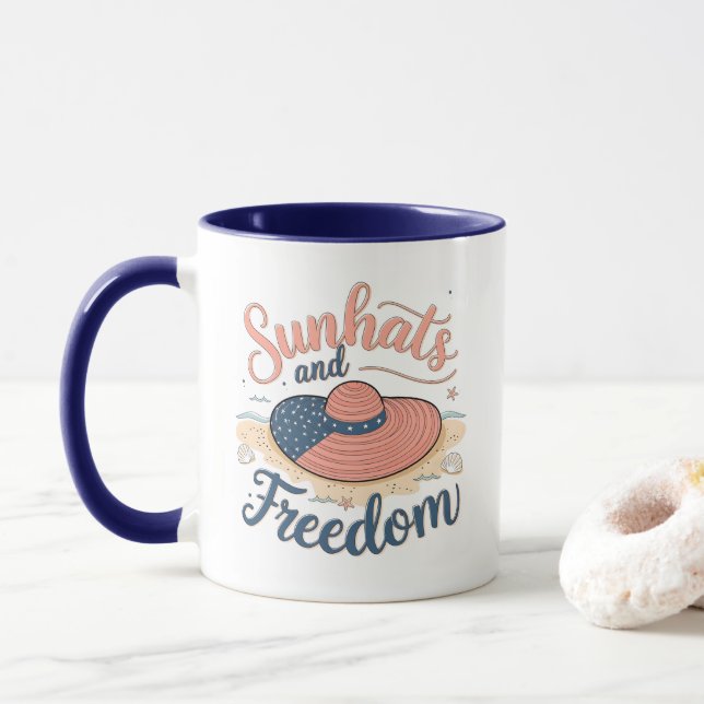 Sunhats and Freedom Patriotic Mugg (Med munk)