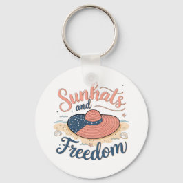 Sunhats and Freedom Patriotic Nyckelring