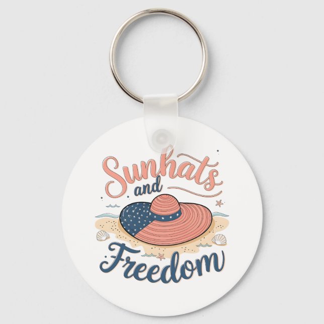 Sunhats and Freedom Patriotic Nyckelring (Framsida)