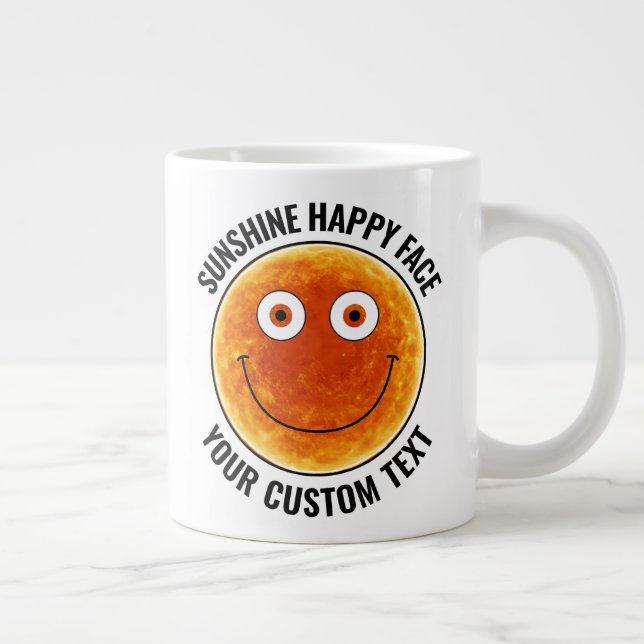 Sunhine Happy Face Personalized Custom Giant Mug Jumbo Mugg (Höger)
