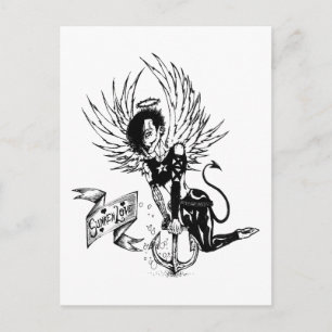 Sunken Kärlek - Punk Sten Pin-Up Tattoo Vykort