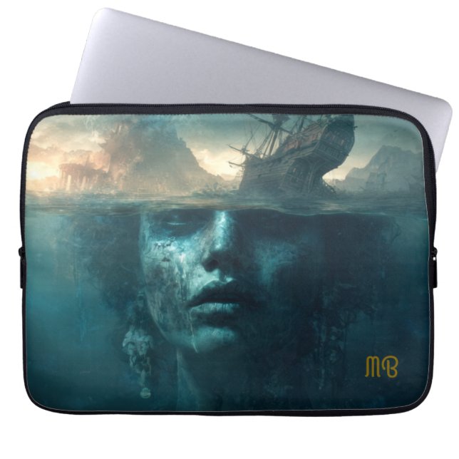 Sunken Secrets Mythic Ocean Depths Art Laptop Fodral (Framsidan)