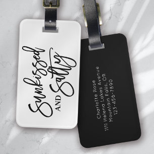 Sunkissed och Salty Calligraphy Bagagebricka
