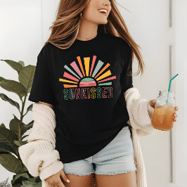 Sunkissed Retro Sol Sommarbuss Helgdag T Shirt