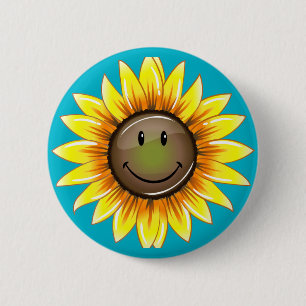 Sunkissed som ler solrosen knapp