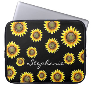 Sunkissed som ler solrosen laptop fodral