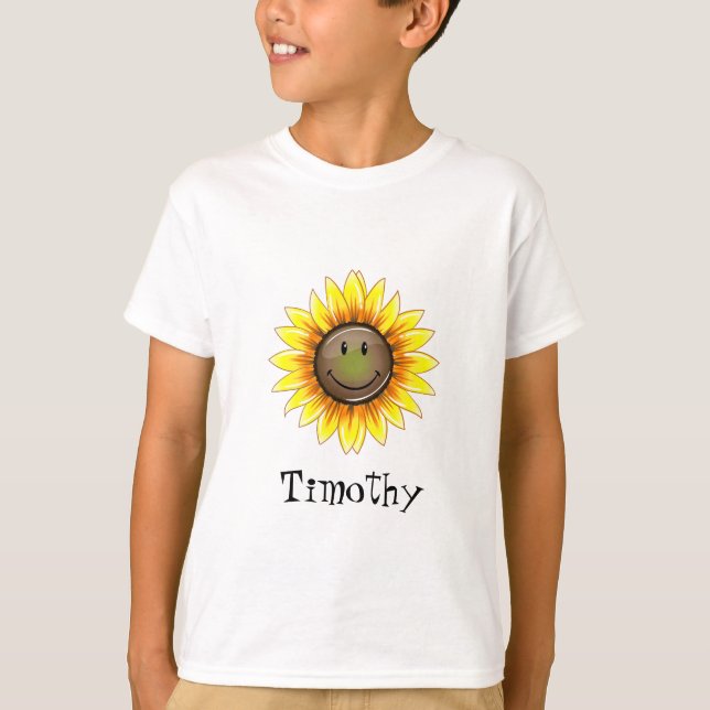 Sunkissed som ler solrosen t shirt (Framsida)