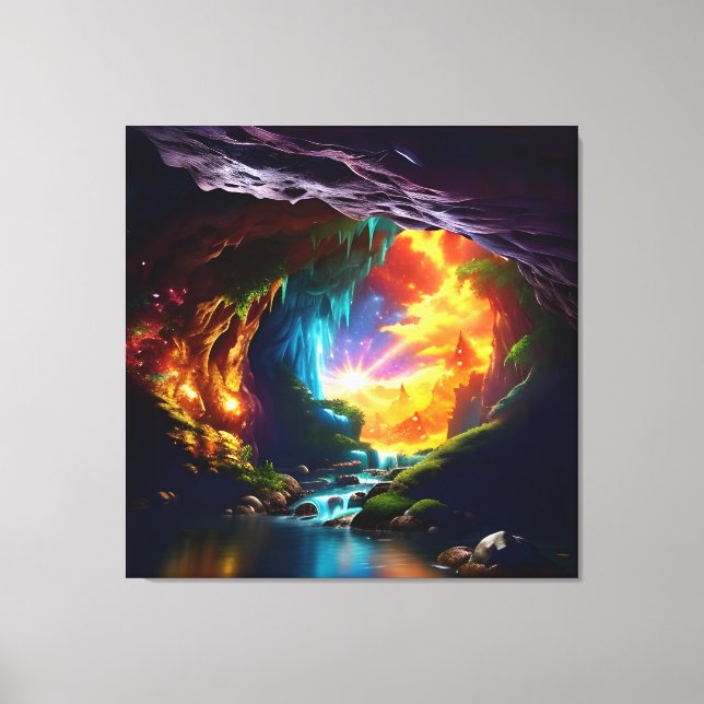 Sunlight Cavern Flower Beauty 8 Canvastryck (Framsida)