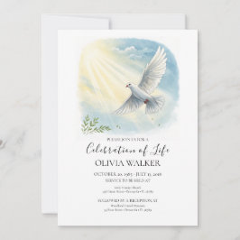 Sunlight Dove Funeral Firande-inbjudan Inbjudningar