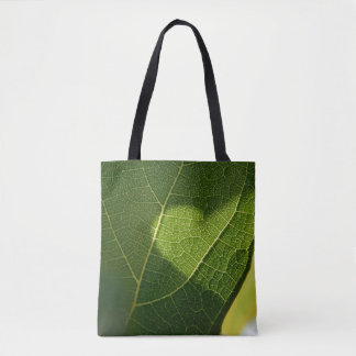Sunlight Heart Leaf Tote Bag Tygkasse