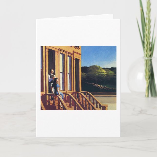 Sunlight on Brownstones - Edward Hopper Kort (Framsida)